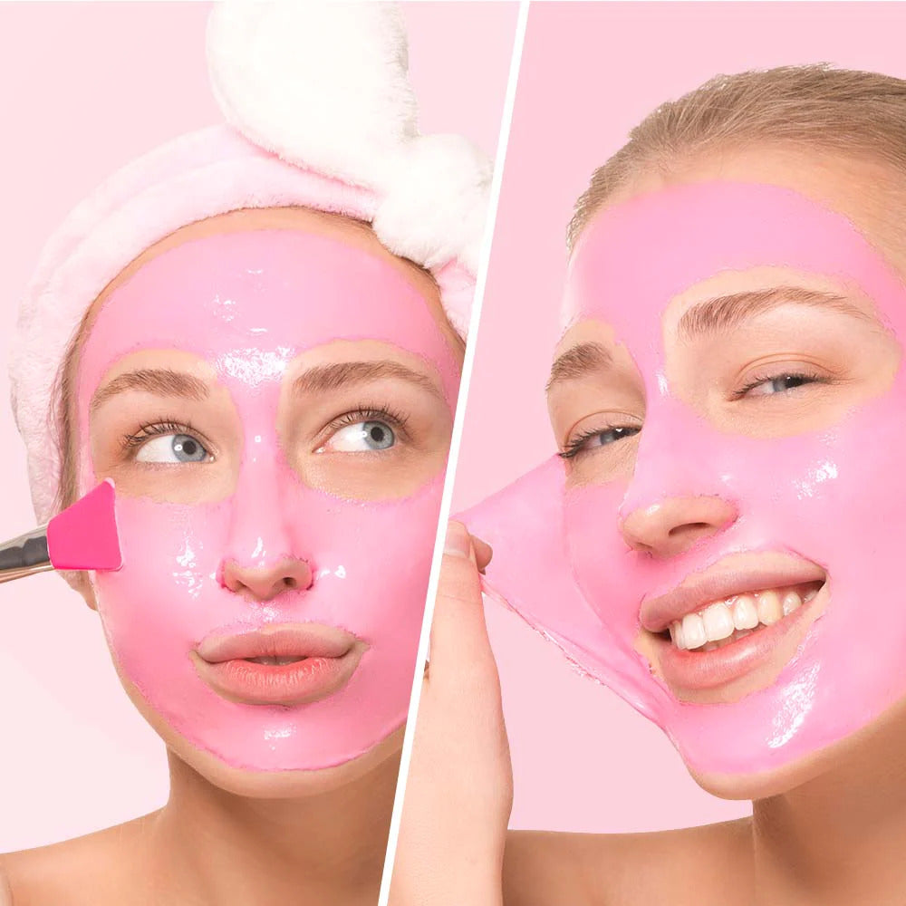 Mascarilla rosada de tratamiento facial con colágeno